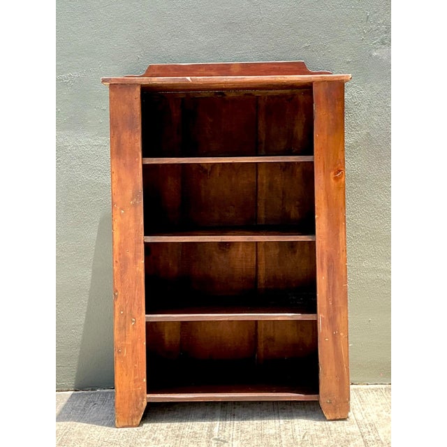 Wood Vintage Rustic Handcrafted Wood Shelving Unit For Sale - Image 7 of 16