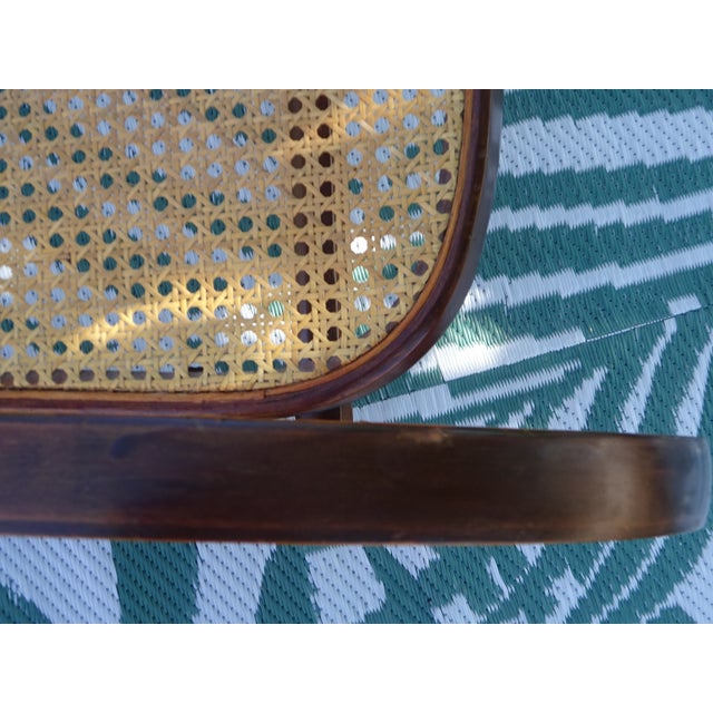 Wood Vintage Rocking Chair in Wood and Rattan, 1980s For Sale - Image 7 of 18