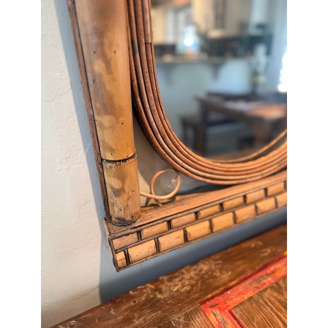 1970s Vintage Split Bamboo Pagoda Wall Mirror – Southeast Asian, 1970s For Sale - Image 5 of 15