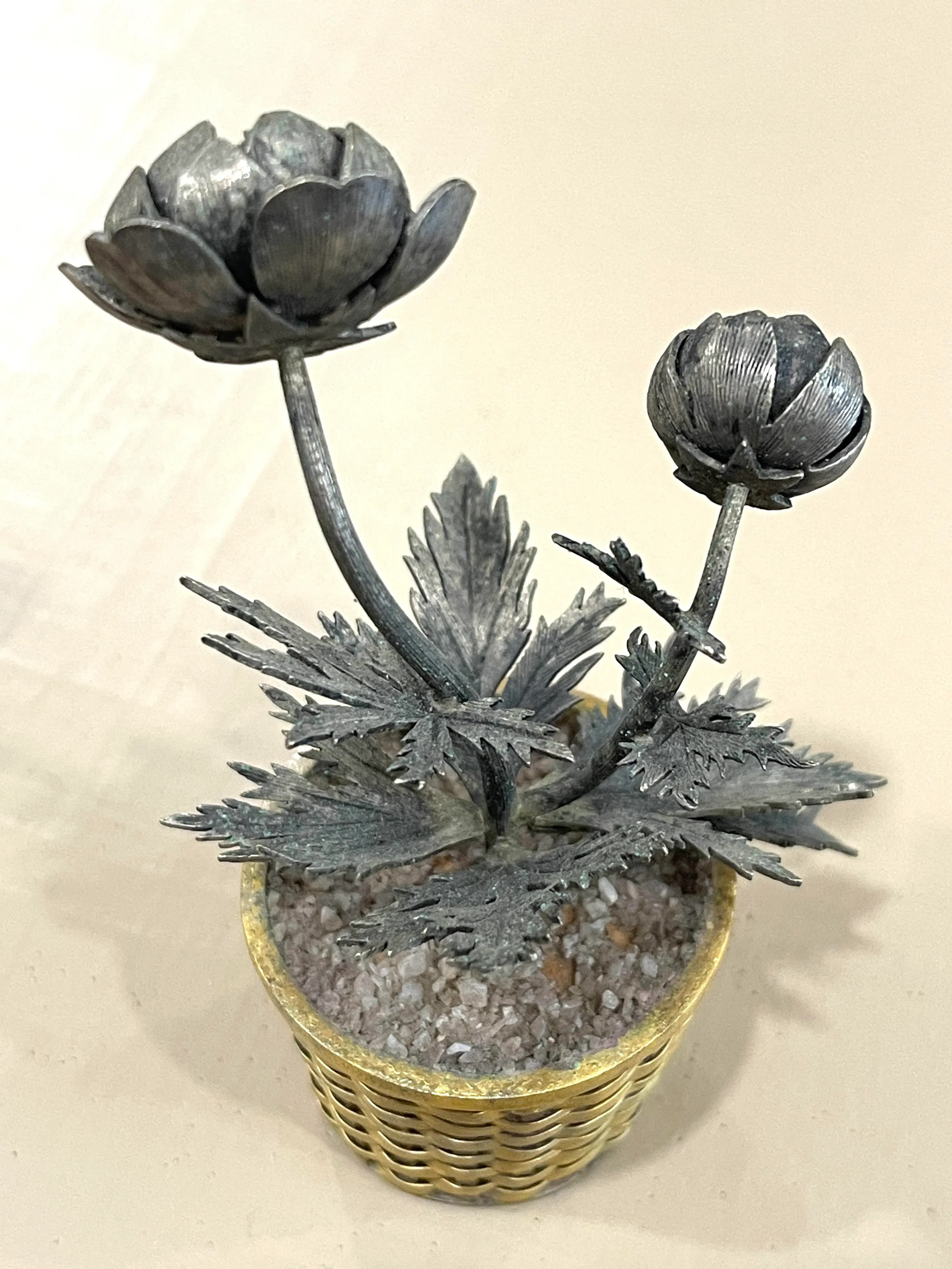 Tiffany & Co Janna Thomas Sterling Silver Potted Flower | Chairish