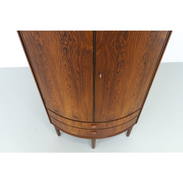 Mid-Century Modern Danish Bow Front Corner Cabinet, 1950s For Sale - Image 4 of 18