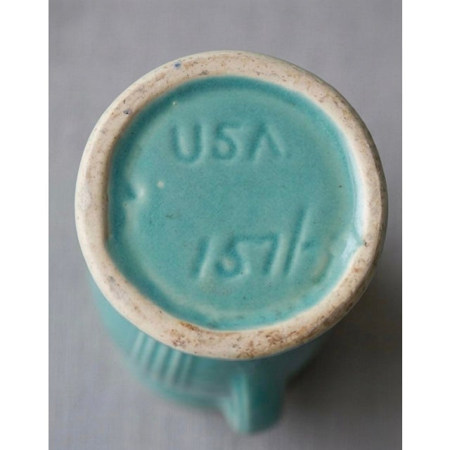 Robinson Ransbottom Pottery Co. Rare 1939 Robinson Ransbottom Tionesta Vase - Teal Art Deco - Usa 157 For Sale - Image 4 of 12
