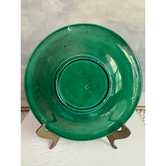 Ceramic Antique Victorian Wedgwood Majolica Green Cabbage Leaf Plate For Sale - Image 7 of 7
