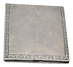 Guilloche Silver Cardboard Box with a Square Shape.