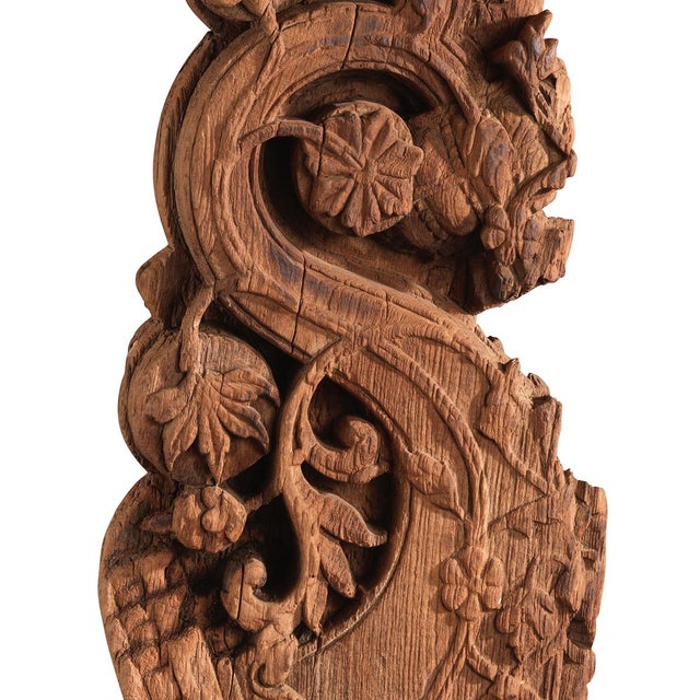 Carved Wooden Bracket on Iron Stand, 1950s For Sale - Image 4 of 6