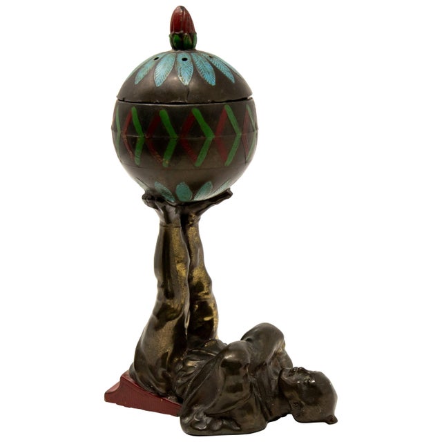 Early 20th Century Chinese Cold-Painted Bronze Censer For Sale - Image 12 of 12