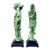Vintage 1960s Gino Ruggeri for Wony, Italy Faux Green Jade Japanese Couple Sculpture Figurines - Set of 2 For Sale