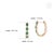 14k Gold 1.7ct Natural Emerald & Diamond Halo Art Deco Hoop Earrings- 2 Pieces For Sale - Image 14 of 18