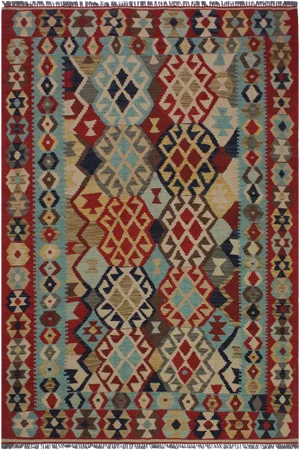 Navajo Style Kilim Hand-Woven Wool Rug -5'2" X 6'8"