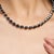 Black Black Star Gemstone Bezel Set Silver Tennis Necklace 16 Inches- Mothers Day Gift For Sale - Image 8 of 10