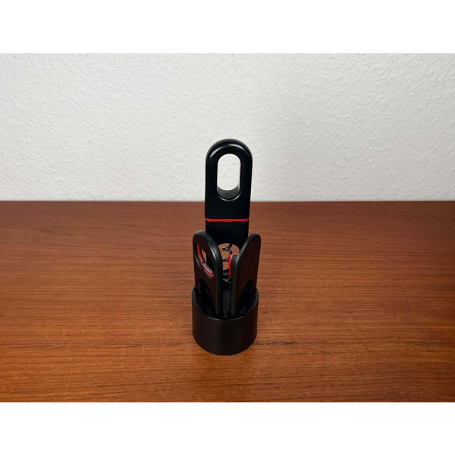 Metal Postmodern Danish Red and Black Bottle Opener and Corkscrew Bar Set by Bjarne Bo for Ideas, Denmark, 1980s, Set of 4 For Sale - Image 7 of 16
