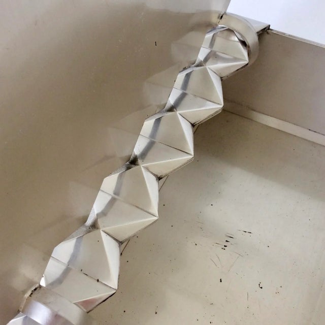 Diamond Point Silver Plated Metal Box by Francoise Sée, 1970s For Sale - Image 11 of 13