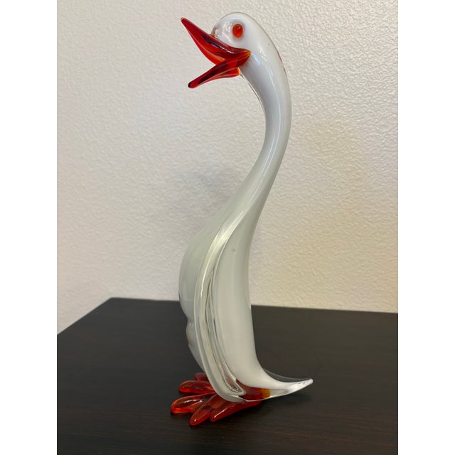 Glass Vintage Murano Blown Glass Heron Sculpture For Sale - Image 7 of 8