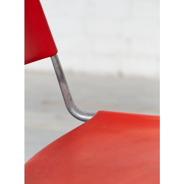 Red Model 1601 Stacking Chairs by Don Albinson for Knoll International, 1970s, Set of 4 For Sale - Image 8 of 17