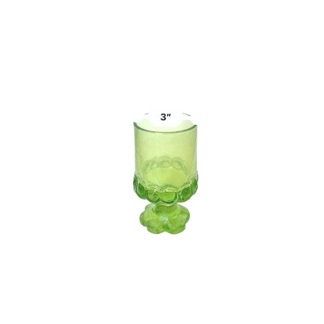 Green Vintage Tiffin Franciscan Madeira Apple Green Glass Footed Goblets Set of 4 For Sale - Image 8 of 9