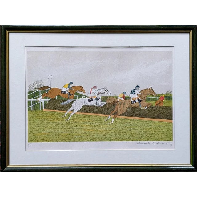 1980s Vincent Haddelsey, The Long Jumps, Original Hand-Signed Lithograph, Framed For Sale - Image 5 of 5