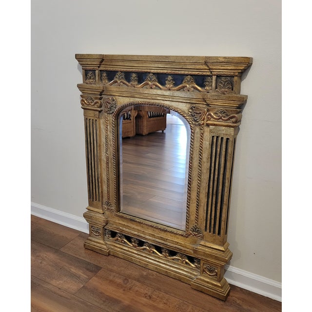 1980s Ornate Wood Wall Mirror For Sale - Image 10 of 11