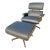 Vintage Mid Century Modern Leather Lounge Chair and Ottoman Attributed to Selig For Sale