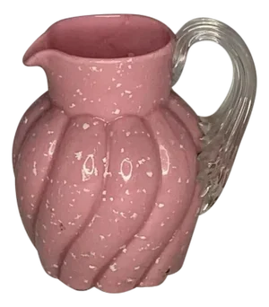 19th Century Vasa Murrhina Pink Spangle Glass Cream Jug