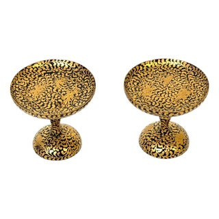 Pair of Japanese Meiji Miniature Gold Maki-e Lacquer Takatsuki Stands For Sale