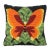 Butterfly Yarn Crewel Embroidery Needlework Pillow, 1970's For Sale