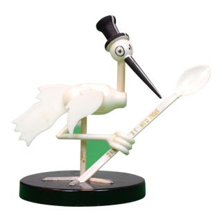 The Stork Club Tabletop Plastic Figurine Bud Vase W/ Cocktail Spoon For Sale