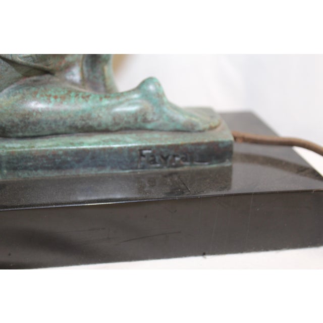 Metal 1990s Art Deco Nude Lady Lamp For Sale - Image 7 of 17