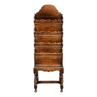 Antique Oak Magazine Rack, 1925 For Sale