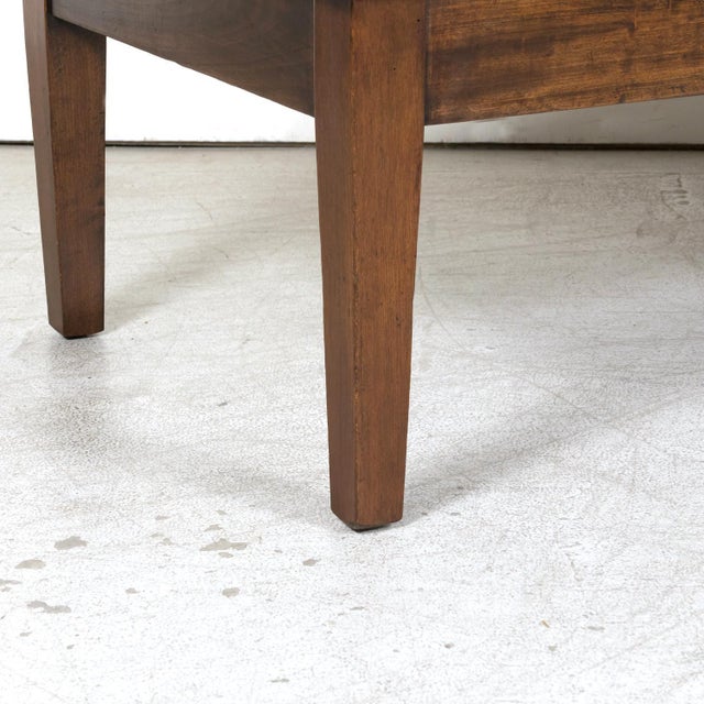 Large 19th Century Rustic French Country Solid Walnut Coffee Table With Drawer For Sale - Image 10 of 12