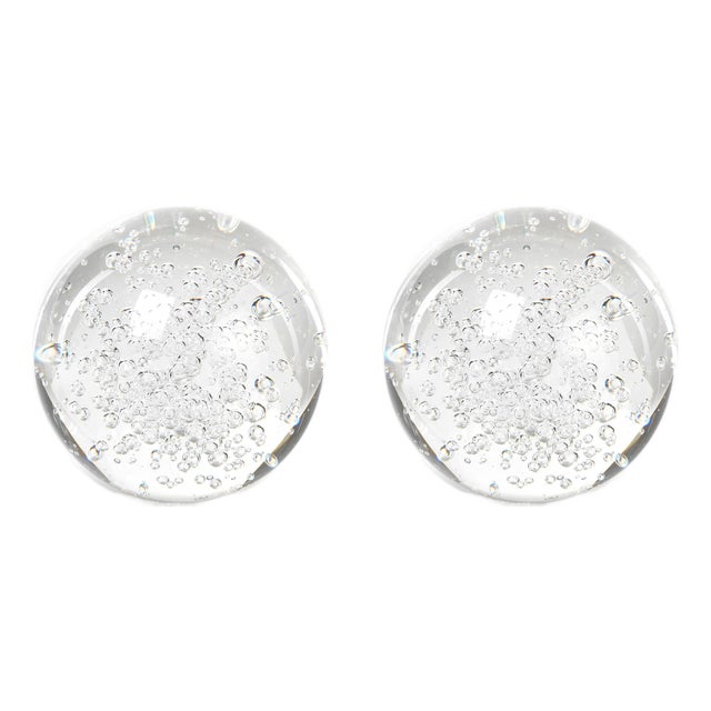 3.5-Inch Crystal Fill Ball with Bubbles, Set of 2 For Sale