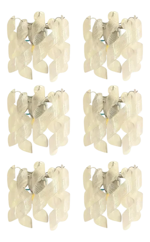 Transparent Ricci Murano Glass Wall Sconces by Simoeng, Set of 6