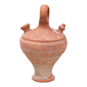 Antique Spanish Terracotta Botijo Vessel