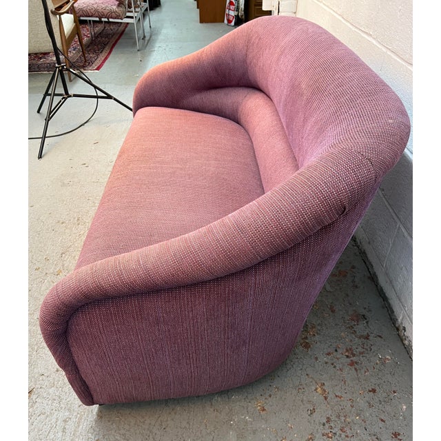Vintage Upholstered Mid-Century Modern Sculptural Loveseat For Sale - Image 9 of 15