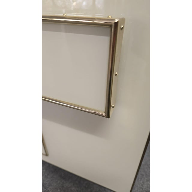 Italian Ivory Murano Glass and Brass Nightstand from Justfurnituress SRL For Sale - Image 10 of 13