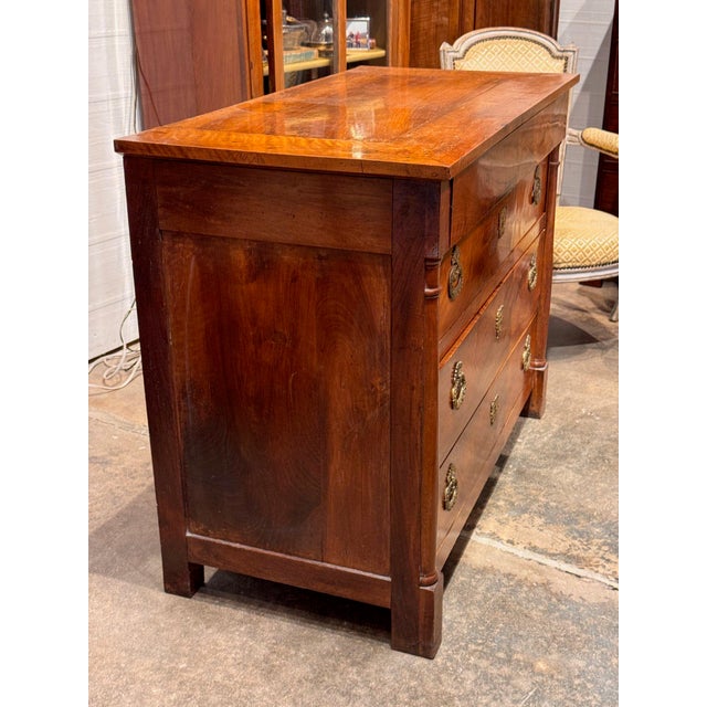 19th Century French Empire Walnut Chest For Sale - Image 10 of 12