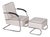 Set of Bauhaus Armchair and Ottoman in Chrome from Mücke-MelderCzech, 1930s For Sale