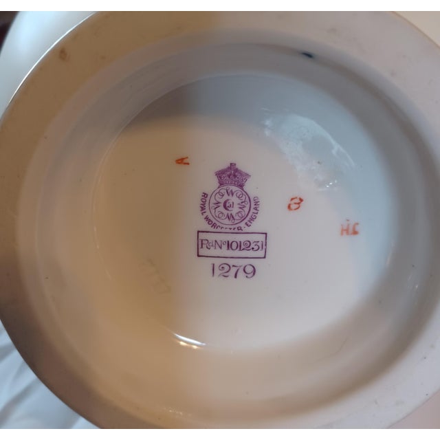 English Antique Royal Worcester Porcelain Vase For Sale - Image 3 of 8