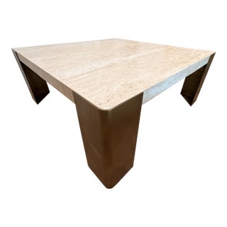 Uttermost Caress Travertine Coffee Table For Sale