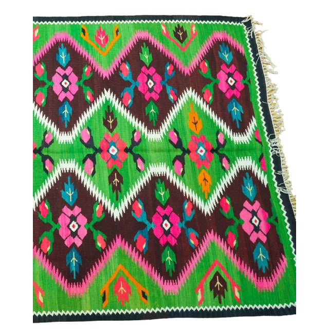 Vintage Romanian Oltenia / Muntenia-Style Handwoven Wool Flatweave Runner Rug, 1960s For Sale - Image 14 of 16