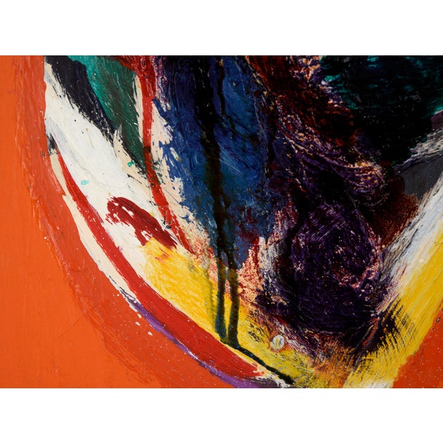 Abstract Expressionism Abstract Expressionist Composition on an Orange Field - Oil on Canvas by Peter Witwer For Sale - Image 3 of 8