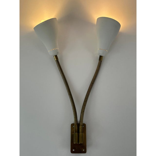 Mid-Century Modern Gooseneck Wall Lamp, Italy, 1950s For Sale - Image 4 of 18
