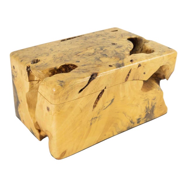 Mid Century Burlwood Decorative Box For Sale