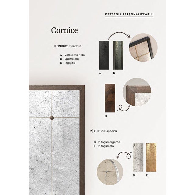 Brass Diamond Studs Distressed Mirror from Pescetta Home Decoration For Sale - Image 10 of 18