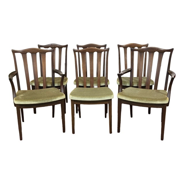 Chairs and English Armchairs in Mahogany by G-Plan, 1970s, Set of 6 For Sale