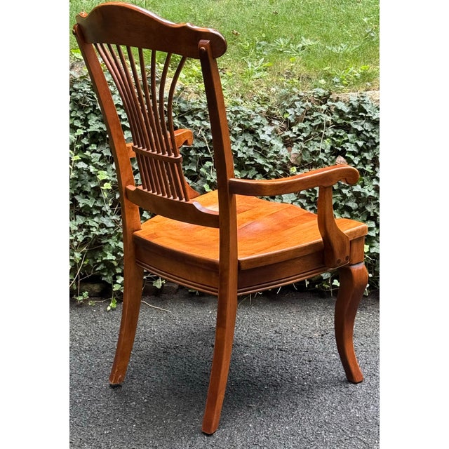 English Late 20th Century Solid Maple Spindle Back Dining Chairs - Set of 6 For Sale - Image 3 of 12