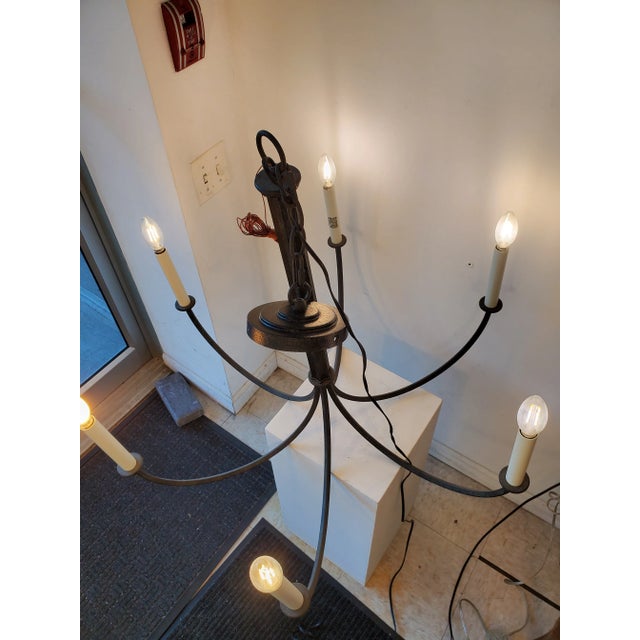 Visual Comfort Visual Comfort Iron Chandelier For Sale - Image 4 of 10