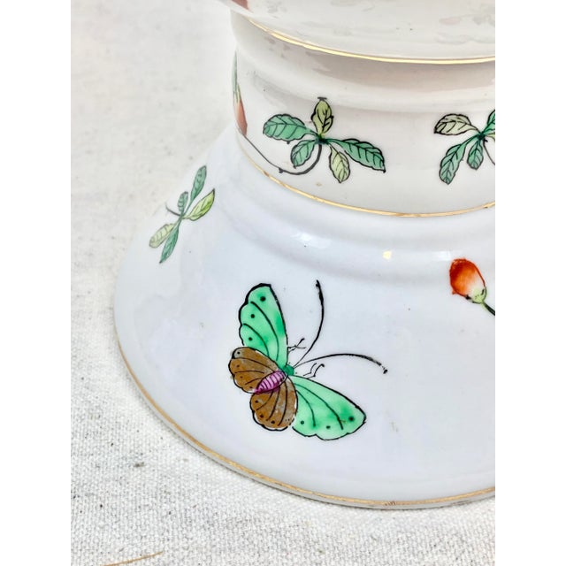 White Vintage Extra Large Chinoiserie Pitcher For Sale - Image 8 of 13