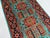 Turquoise Floral Geometric Tribal Wool Runner, 2'9" X 6'7" For Sale - Image 4 of 13