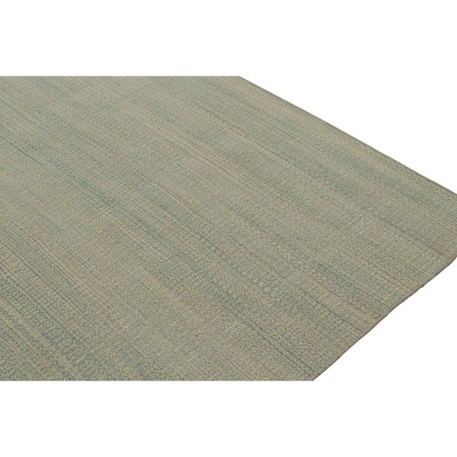 Rug & Kilim’s Contemporary Persian Kilim in Green and Beige Stripes For Sale In New York - Image 6 of 7