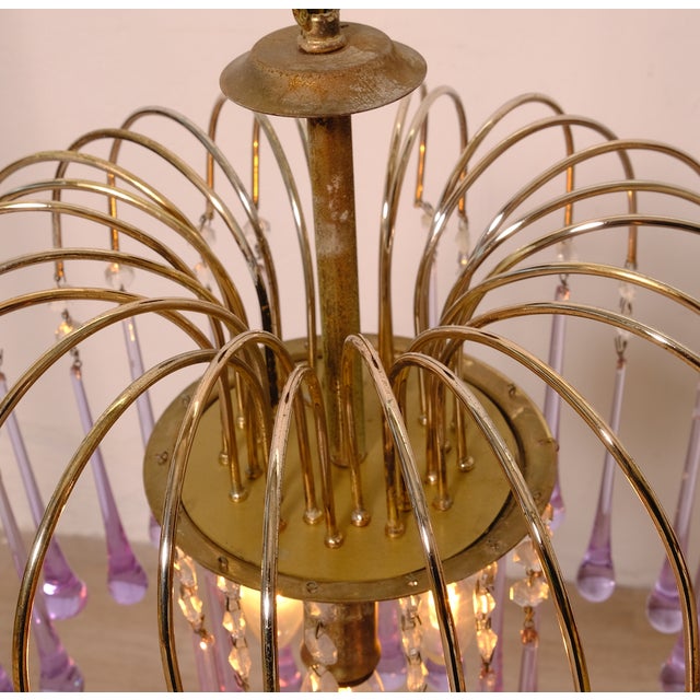 Murano Glass Drop Waterfall Chandelier, 1970s For Sale - Image 10 of 12